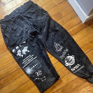 Black/Grey Space Sweatpants